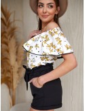 Bluza spaniola dama cu volane, crem 1232 - Magazin online - Boutique